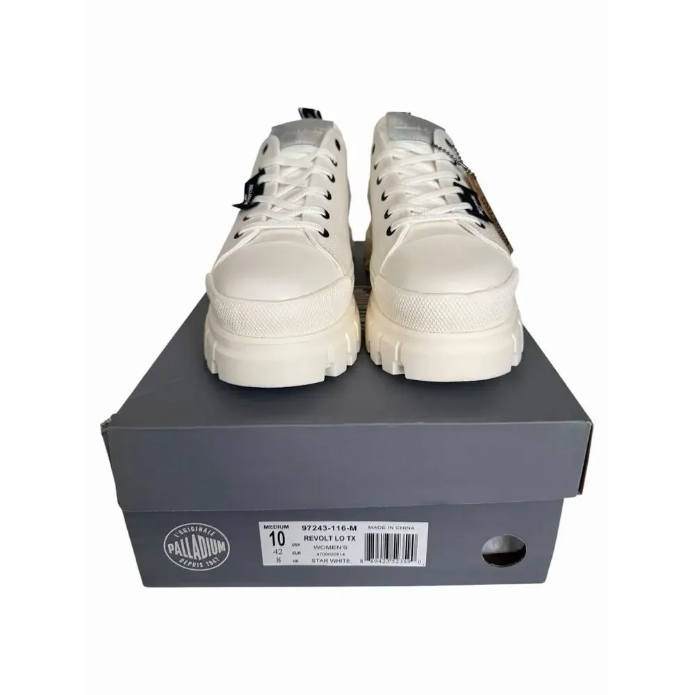 Palladium Revolt LO TX Women's Star White Platform Combat Boot 97243-116-M US 10